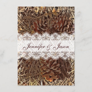 Rustic Camo Camouflage Lace Wedding Invitations