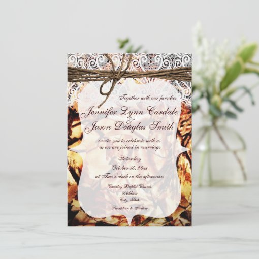 Rustic Camo Camouflage Lace Wedding Invitations Zazzle