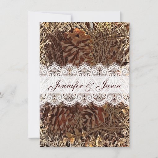 Rustic Camo Camouflage Lace Wedding Invitations Zazzle
