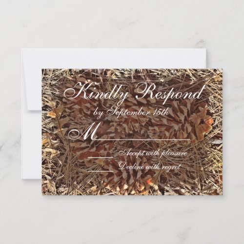 Rustic Camo Camouflage Wedding RSVP Cards