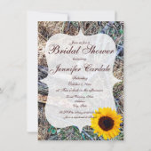 Rustic Camo Sunflower Bridal Shower Invitations (Back)