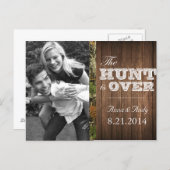 Rustic Camo Wood Save The Date Wedding Postcard (Front/Back)