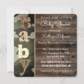 Rustic Camouflage Baby Shower Invitation (Front)