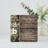 Rustic Camouflage Baby Shower Invitation (Standing Front)