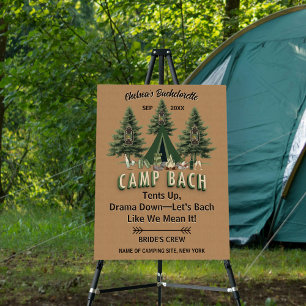 Rustic Camp Bach Bachelorette Welcome Sign Custom