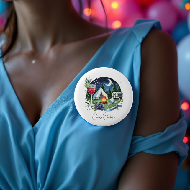 Rustic Camp Bride Personalized Bachelorette Party Button (Rustic Camp Bride Personalized Bachelorette Party Button)