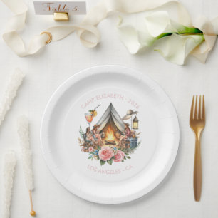 Rustic Camp Bride Personalized Paper Plates