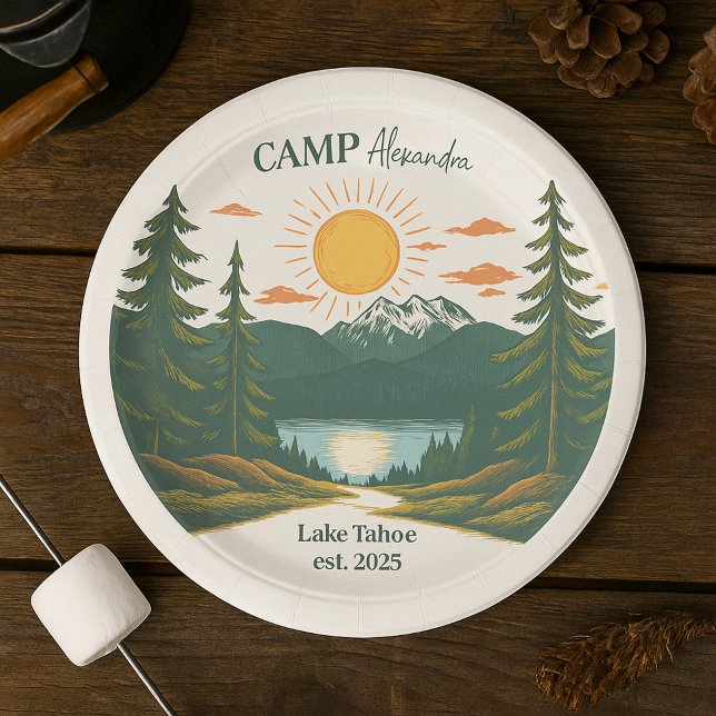 Rustic Camp Weekend Retreat Bachelorette Paper Plates (Creator Uploaded)