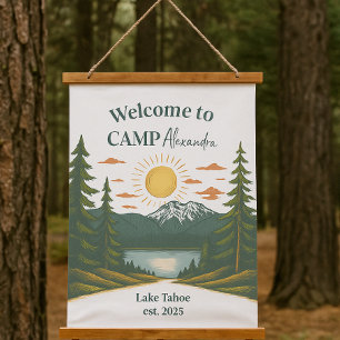 Rustic Camp Weekend Retreat Hanging Tapestry
