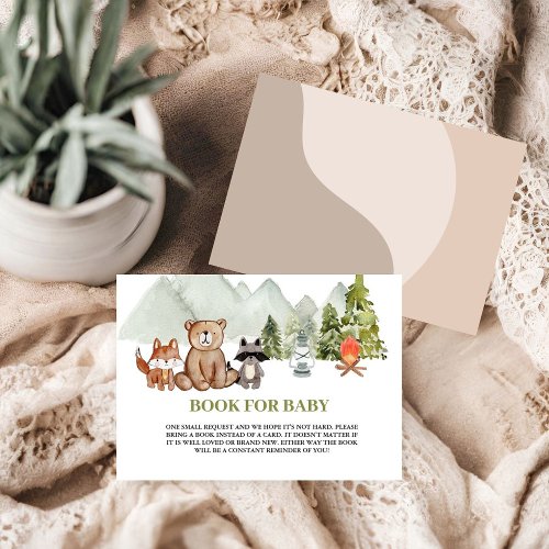 Rustic Camping Adventure Baby Shower Book Request Enclosure Card