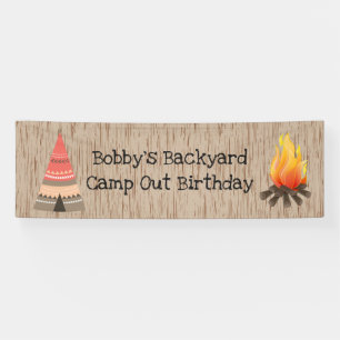 Rustic Camping Birthday Banner