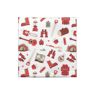 Rustic Camping Essentials with Adventure Pattern Cloth Napkin