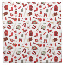 Rustic Camping Essentials with Adventure Pattern