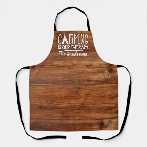 Rustic Camping is Our Therapy Tent Family Name Apron
