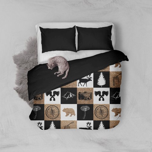 Rustic Camping Outdoors Adventure Duvet Cover