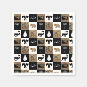 Rustic Camping Outdoors Adventure Napkins