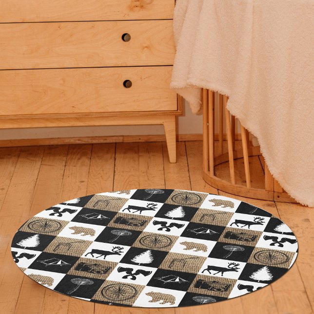 Rustic Camping Outdoors Adventure Nursery Kids Rug (Rustic Camping Outdoors Adventure Nursery Kids Rug)