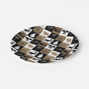 Rustic Camping Outdoors Adventure Paper Plates