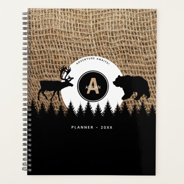 Rustic Camping Outdoors Adventure Planner (Front)