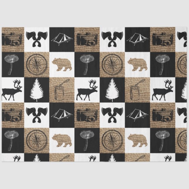 Rustic Camping Outdoors Adventure Tissue Paper (Front)