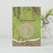 Rustic Camping Party Birthday Invitations (Standing Front)