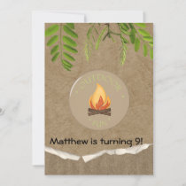 Rustic Camping Party Birthday Invitations