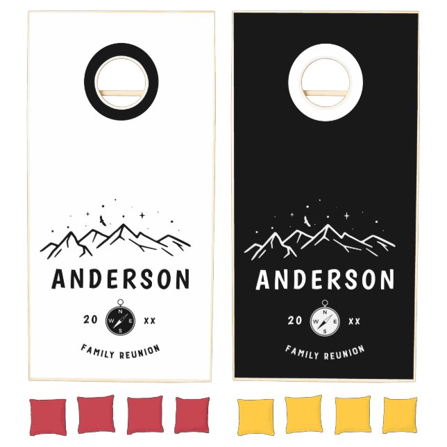 Rustic Camping Personalized Family Reunion Cornhole Set (Set)