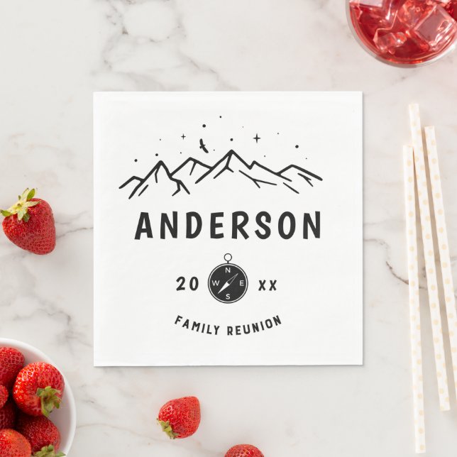Rustic Camping Personalized Family Reunion Napkins (Insitu)