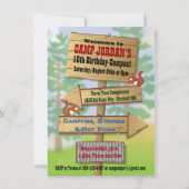 Rustic Camping Sleepover Party Invitations (Front)