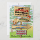 Rustic Camping Sleepover Party Invitations