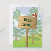 Rustic Camping Sleepover Party Invitations (Back)