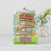 Rustic Camping Sleepover Party Invitations (Standing Front)