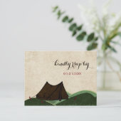 Rustic Camping Wedding RSVP Invitation Postcard (Standing Front)