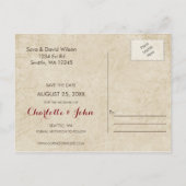 Rustic Camping Wedding Save the Date Announcement Postcard (Back)