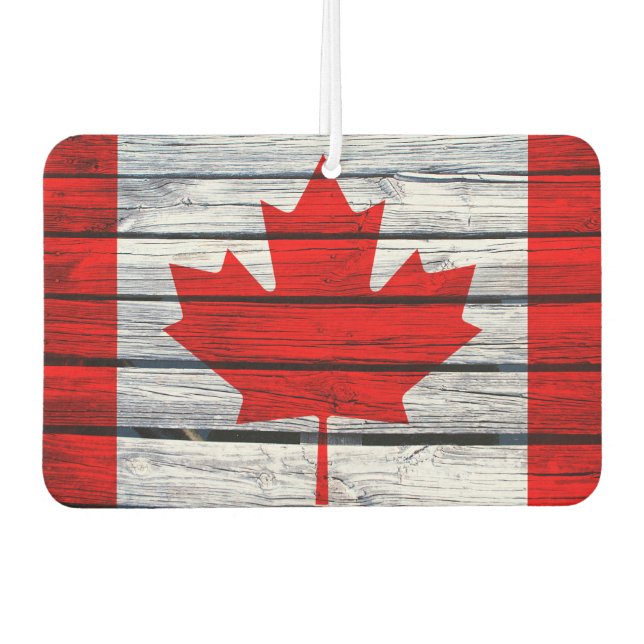 Rustic Canadian Flag Air Freshener (Front)