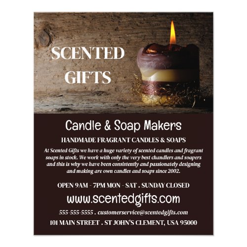 Rustic Candle Candle  Soap Maker Advertising Flyer