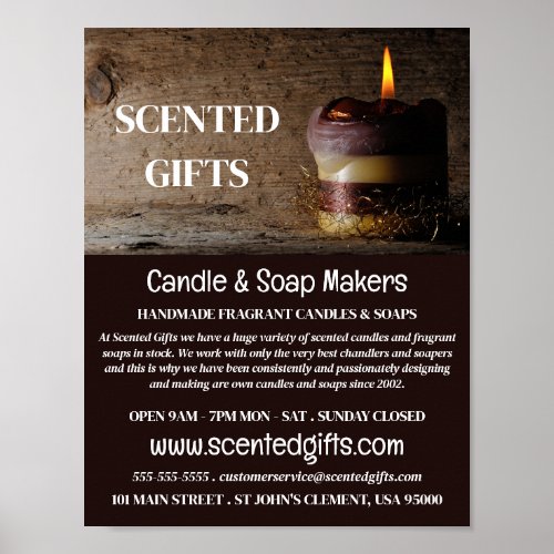 Rustic Candle Candle  Soap Maker Advertising Poster
