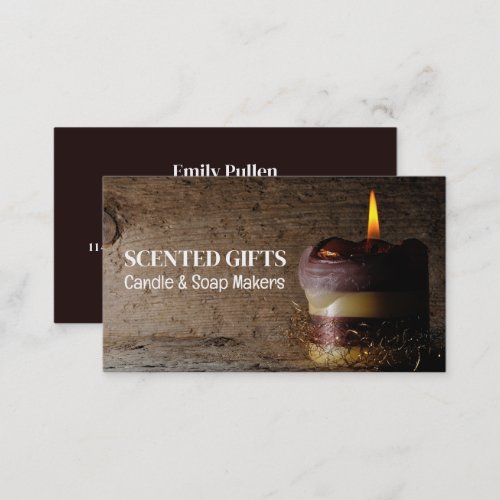 Rustic Candle Candle  Soap Maker Business Card