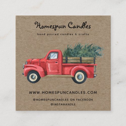 Rustic Candle Crafts Vintage Truck Business Card 