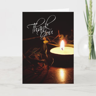 Rustic Candlelight Earthy Thank You Card