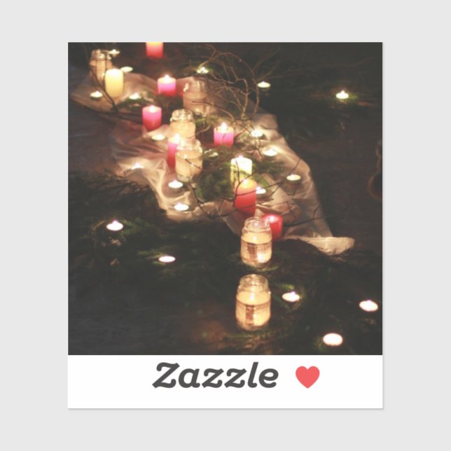 Rustic Candlelight Vinyl Sticker – Customizable (Sheet)