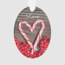 Rustic Candy Cane Heart Love Our First Christmas