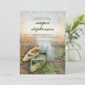 Rustic Canoe Waterfront Bridal Shower Invitation (Standing Front)