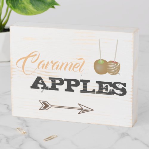 Rustic Caramel Apples Wooden Box Sign