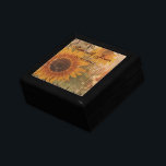 rustic cardboard country sunflower wedding keepsake box<br><div class="desc">rustic cardboard country sunflower wedding invitations,  corrugated cardboard wedding invitations ,  western country wedding save the date and vintage sunflower wedding favors.</div>