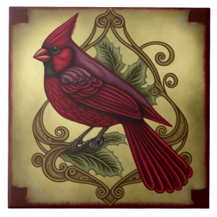 Rustic Cardinal Ceramic Tile
