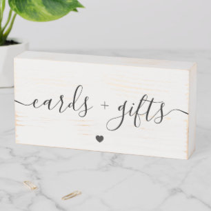 Rustic Cards and Gifts Sign for Wedding, Wood Box