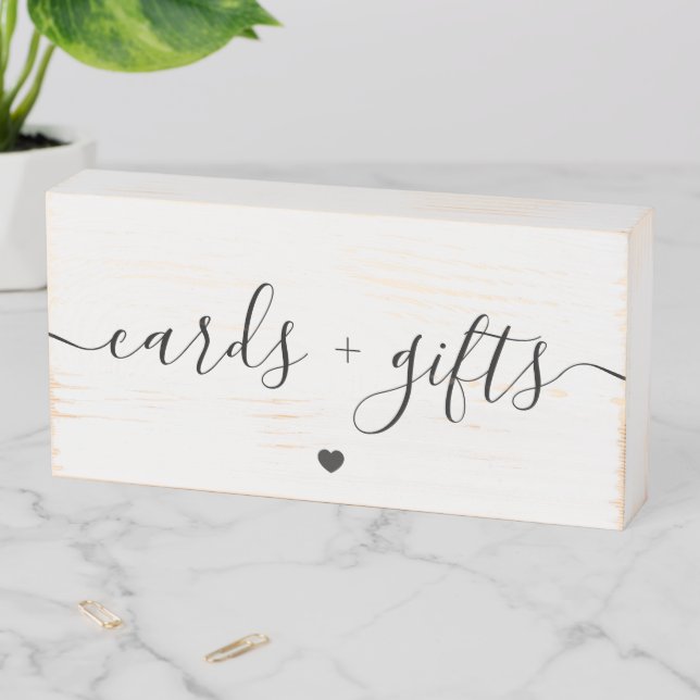 Rustic Cards and Gifts Sign for Wedding, Wood Box (In Situ Horizontal)