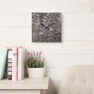 Rustic Caribbean Coral Stone Wall 5 Square Wall Clock