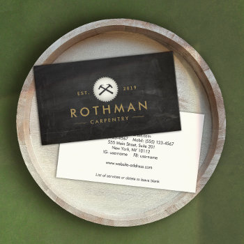 Rustic Carpenter  Round Saw Construction Carpentry Business Card by sm_business_cards at Zazzle